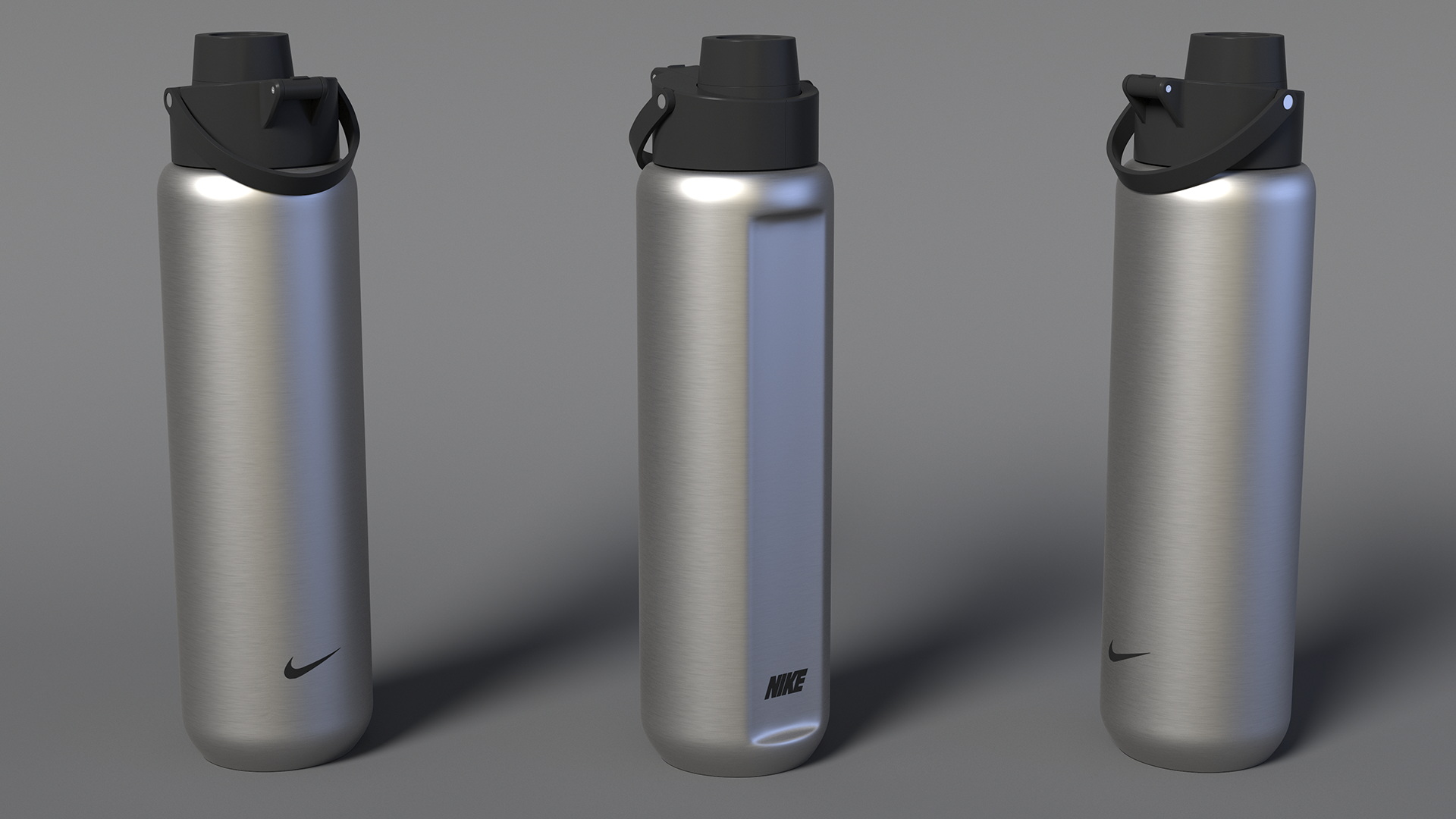 3D Nike Drinking Bottle Silver Close model