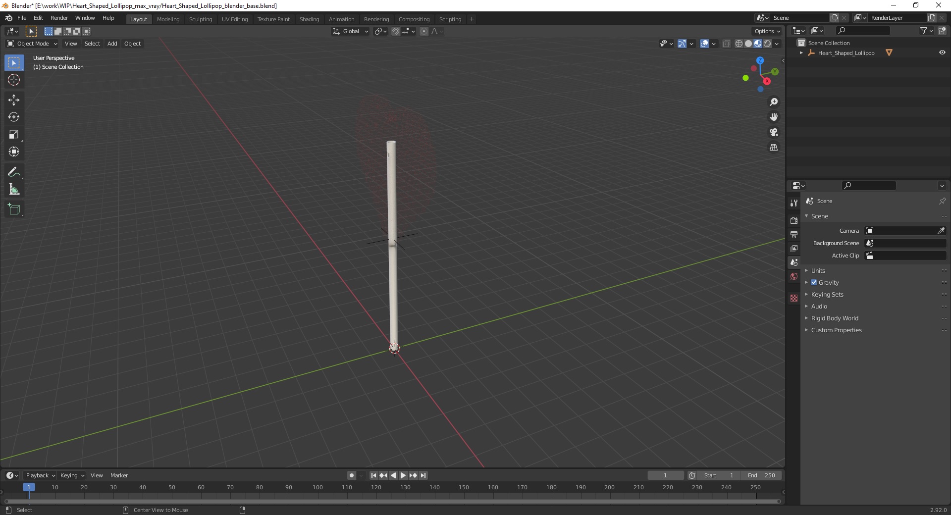 Heart Shaped Lollipop for 3D Print 3D model