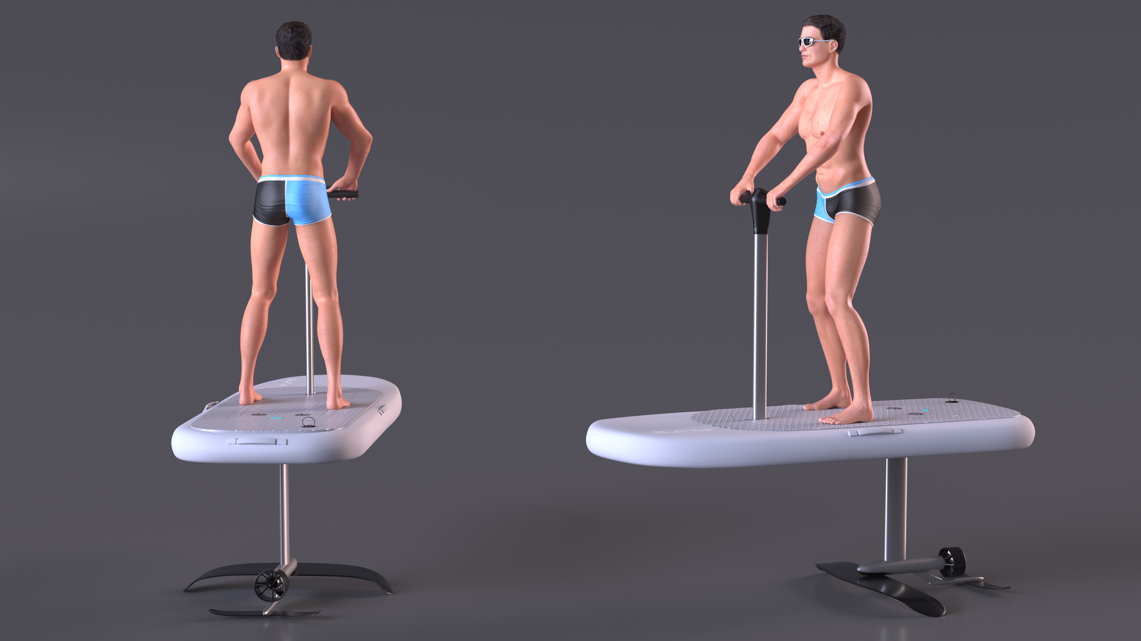 Man on Flitescooter 3D model