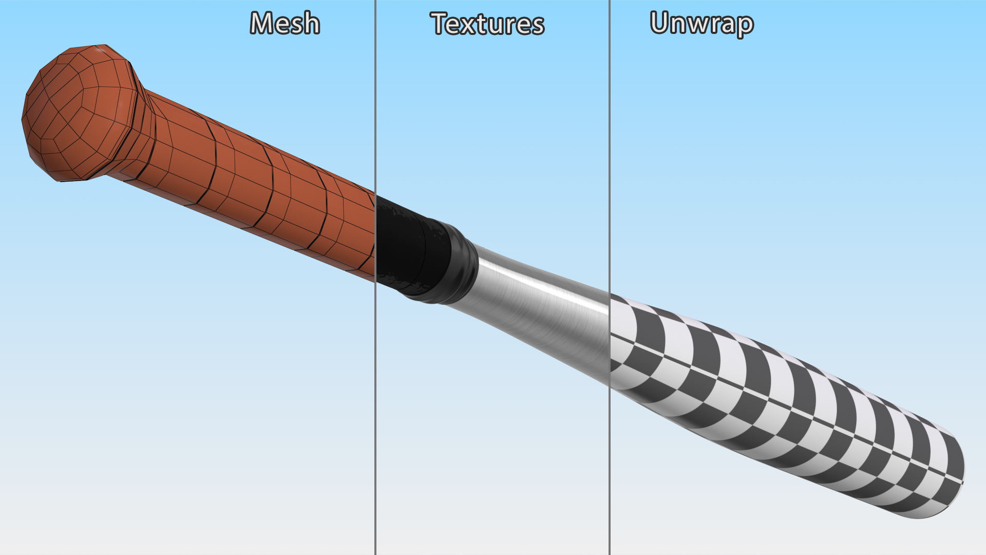 3D Baseball Bat Steel model