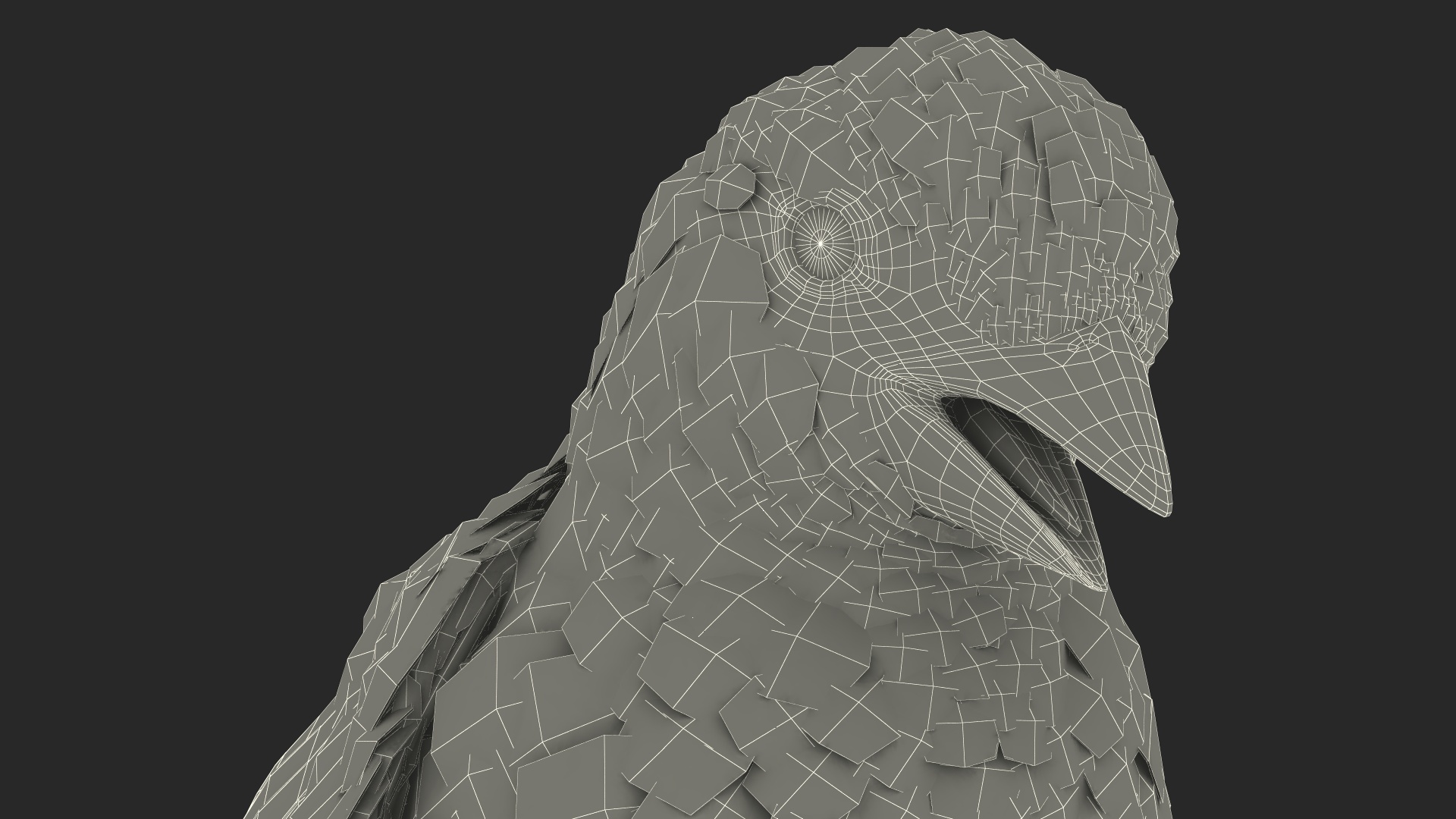 3D House Sparrow with Folded Wings