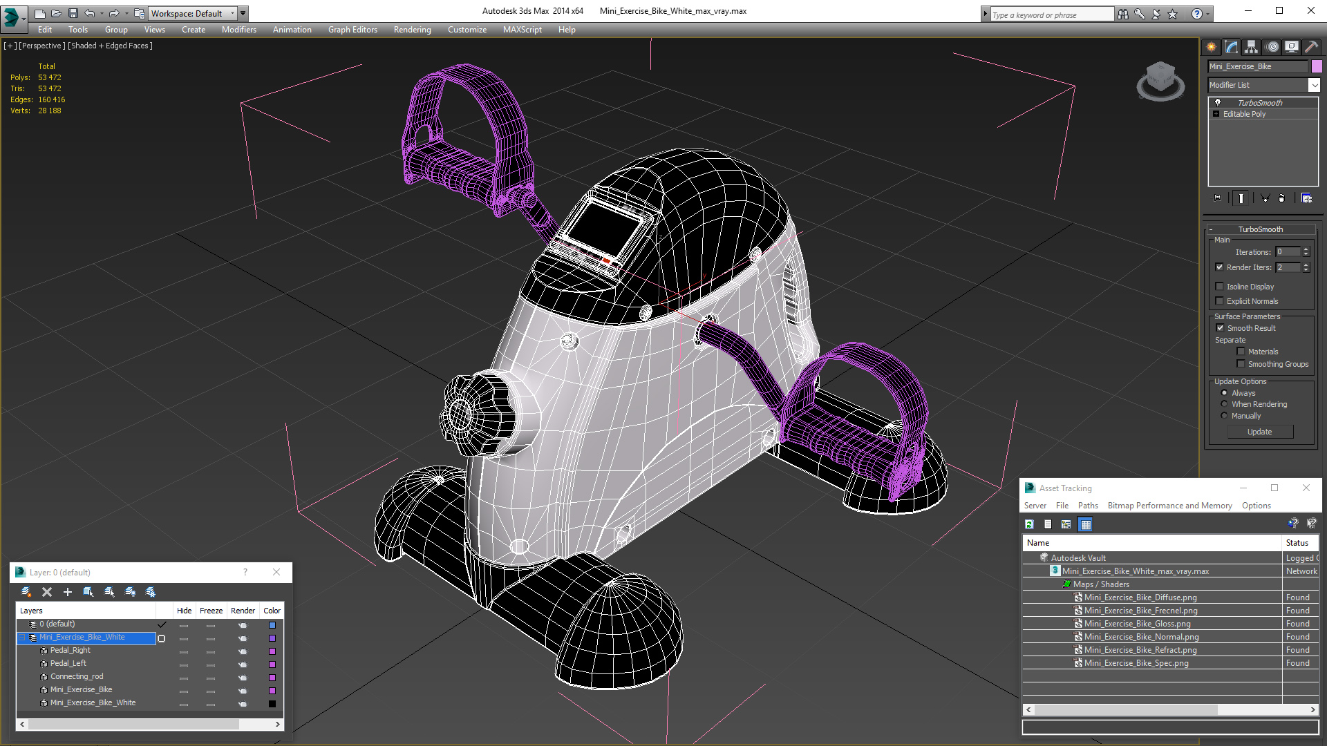 Mini Exercise Bike White 3D model
