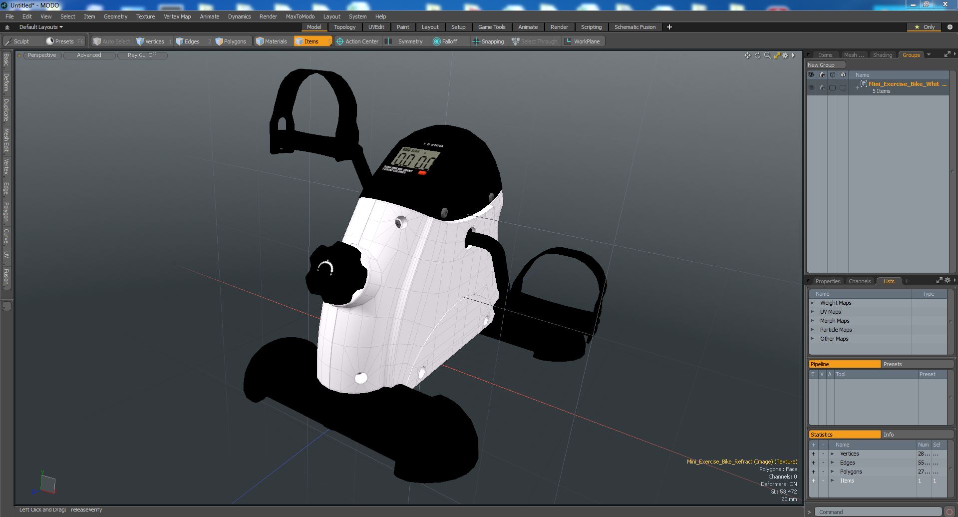 Mini Exercise Bike White 3D model