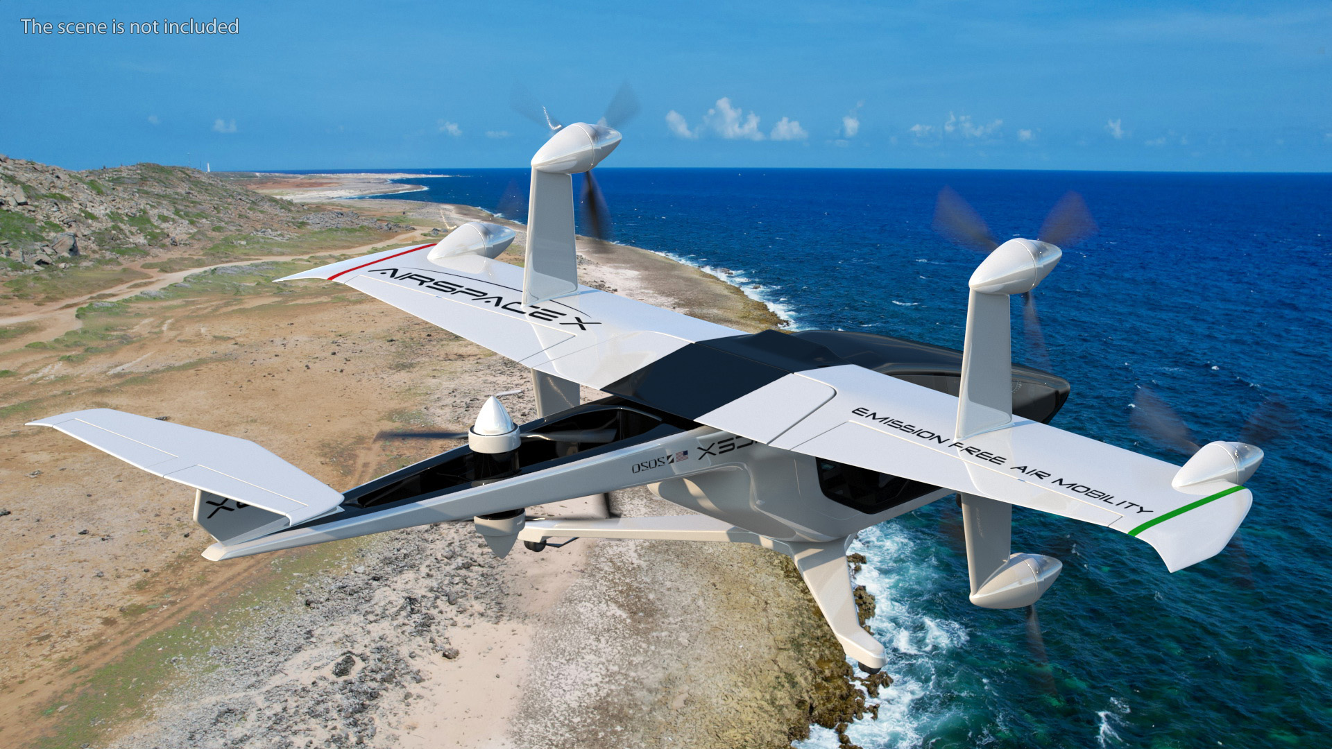 3D model MOBi-One V1 ASX Aircraft Rigged for Cinema 4D