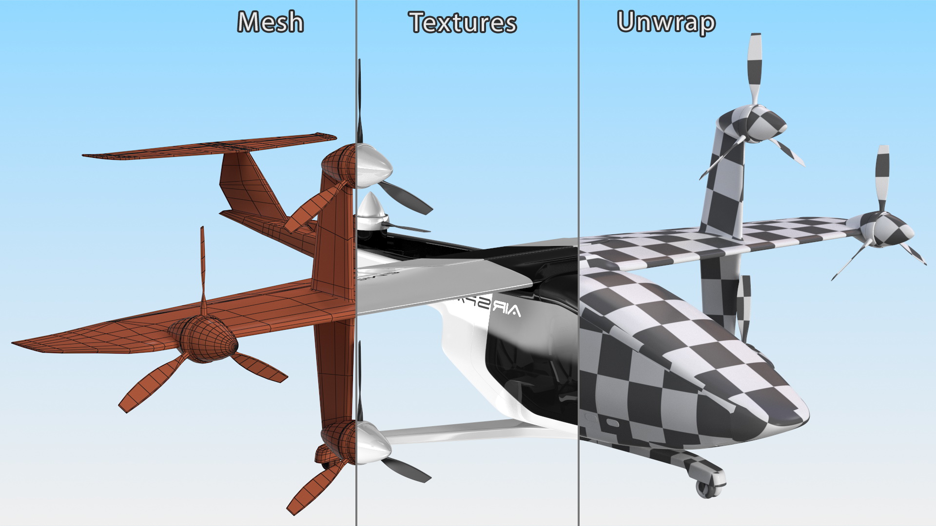 3D model MOBi-One V1 ASX Aircraft Rigged for Cinema 4D