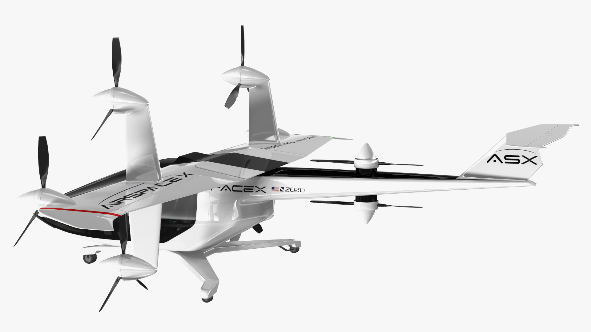 3D model MOBi-One V1 ASX Aircraft Rigged for Cinema 4D