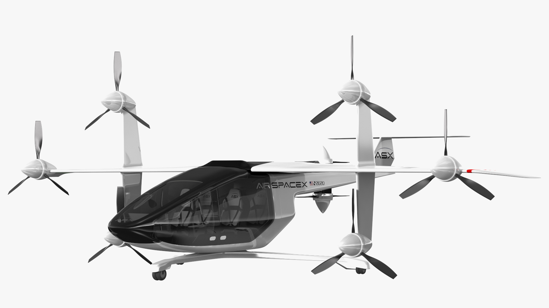 3D model MOBi-One V1 ASX Aircraft Rigged for Cinema 4D