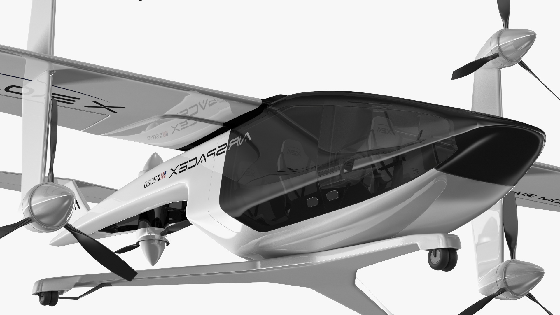 3D model MOBi-One V1 ASX Aircraft Rigged for Cinema 4D