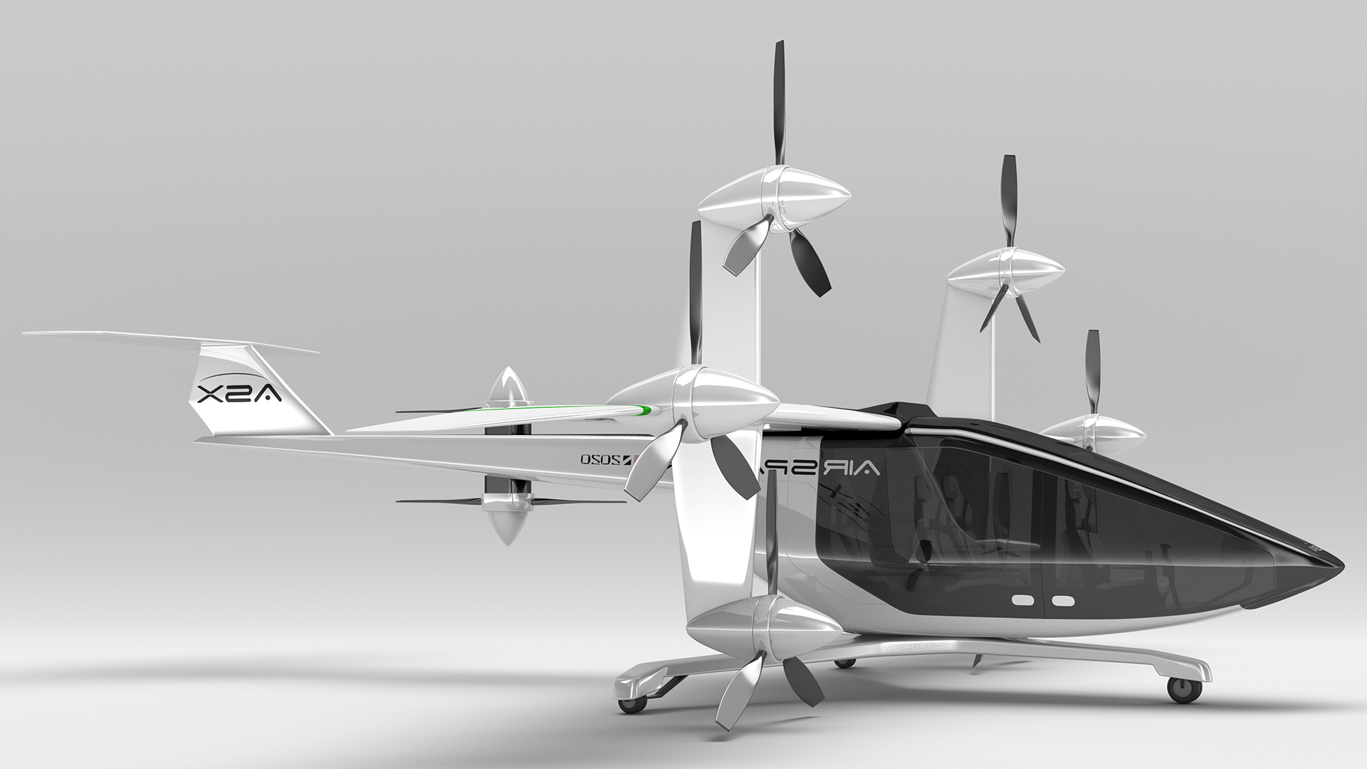 3D model MOBi-One V1 ASX Aircraft Rigged for Cinema 4D