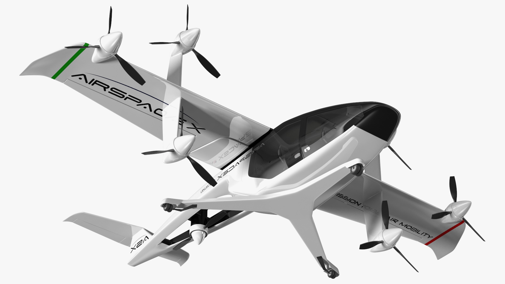 3D model MOBi-One V1 ASX Aircraft Rigged for Cinema 4D