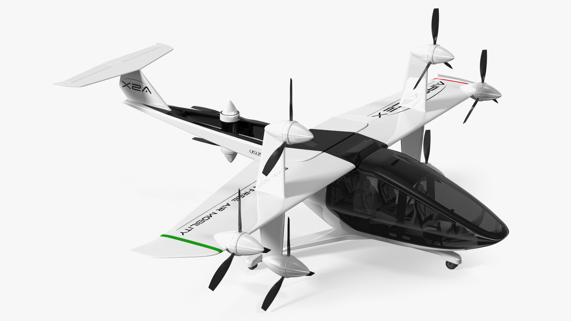 3D model MOBi-One V1 ASX Aircraft Rigged for Cinema 4D