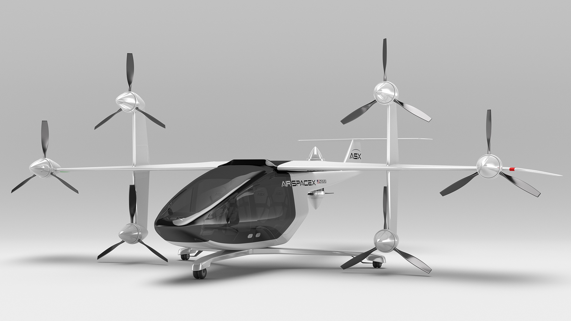 3D model MOBi-One V1 ASX Aircraft Rigged for Cinema 4D
