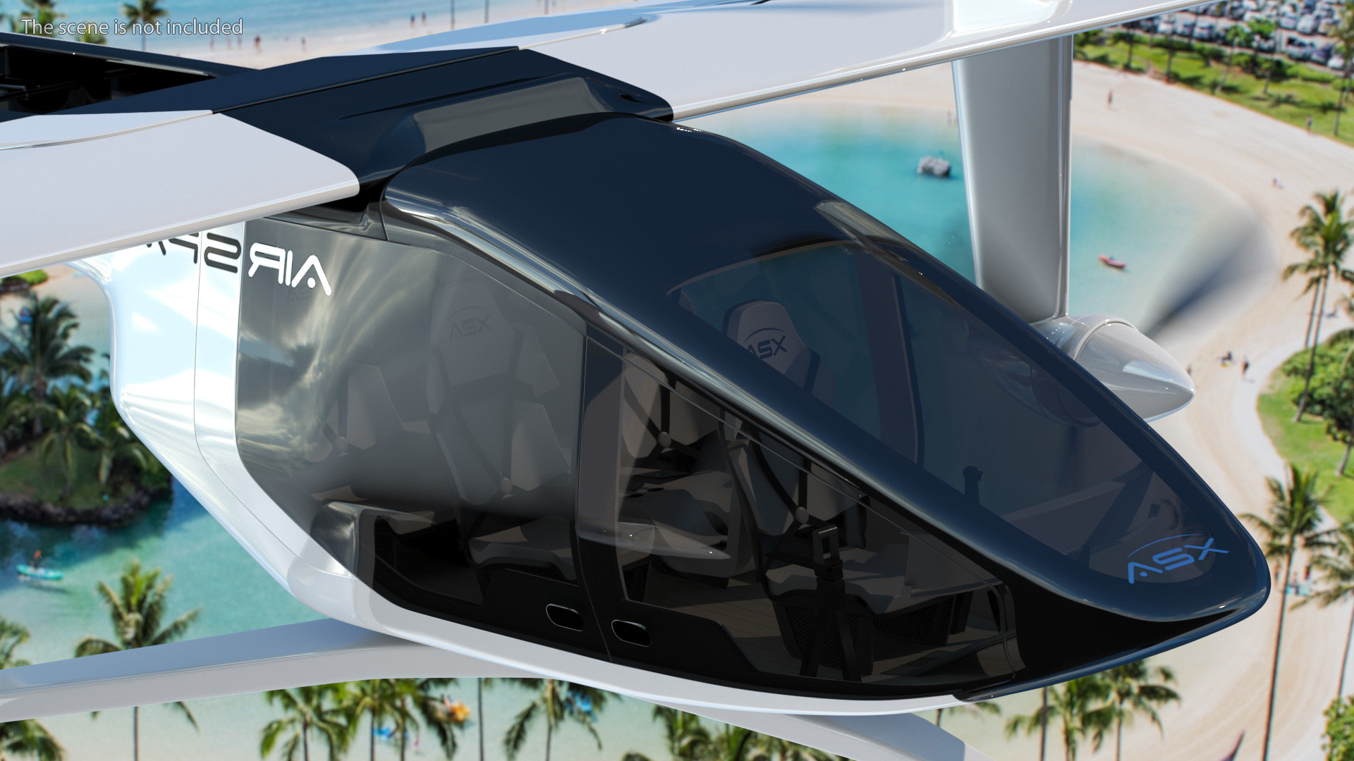 3D model MOBi-One V1 ASX Aircraft Rigged for Cinema 4D
