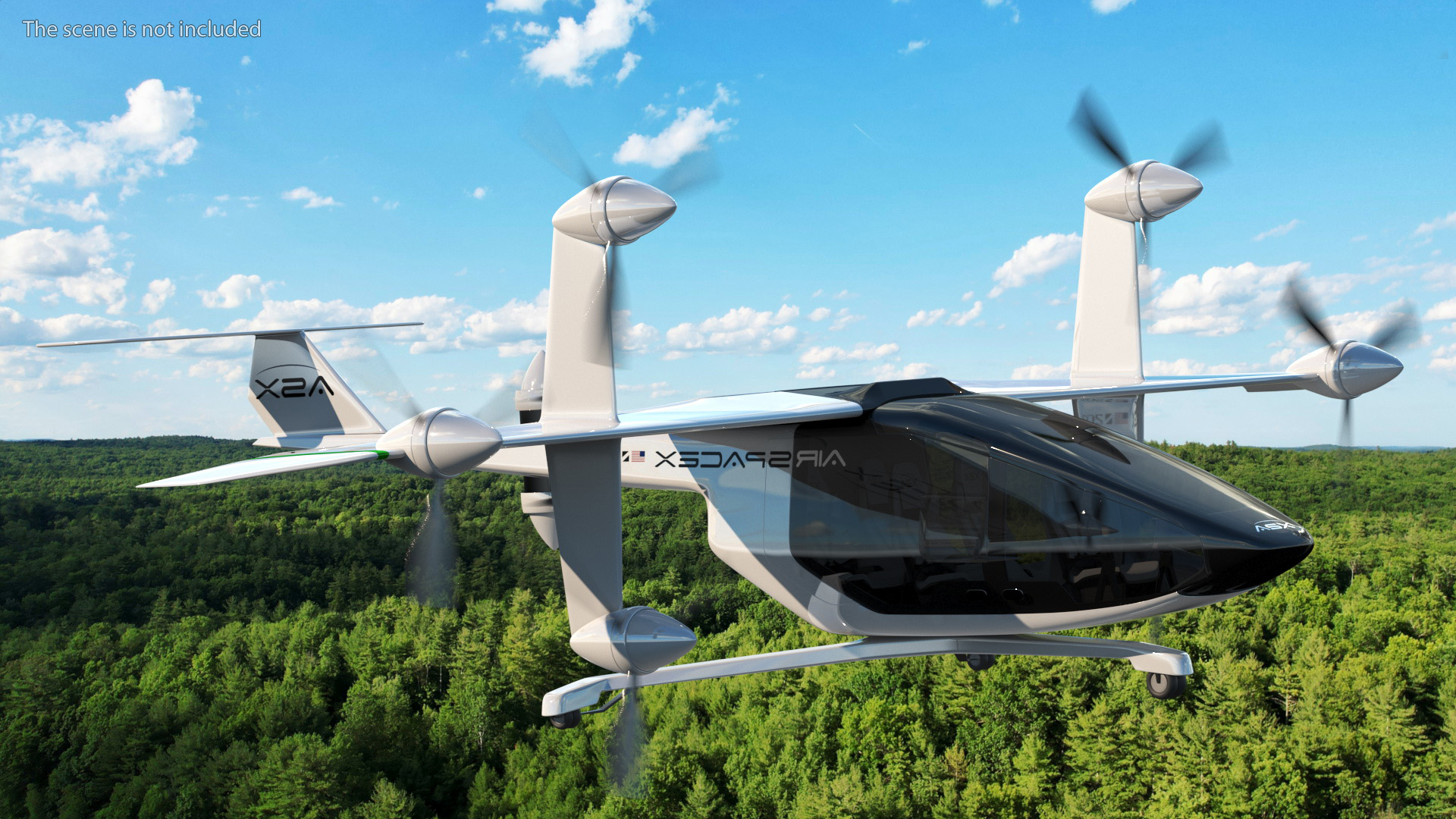 3D model MOBi-One V1 ASX Aircraft Rigged for Cinema 4D