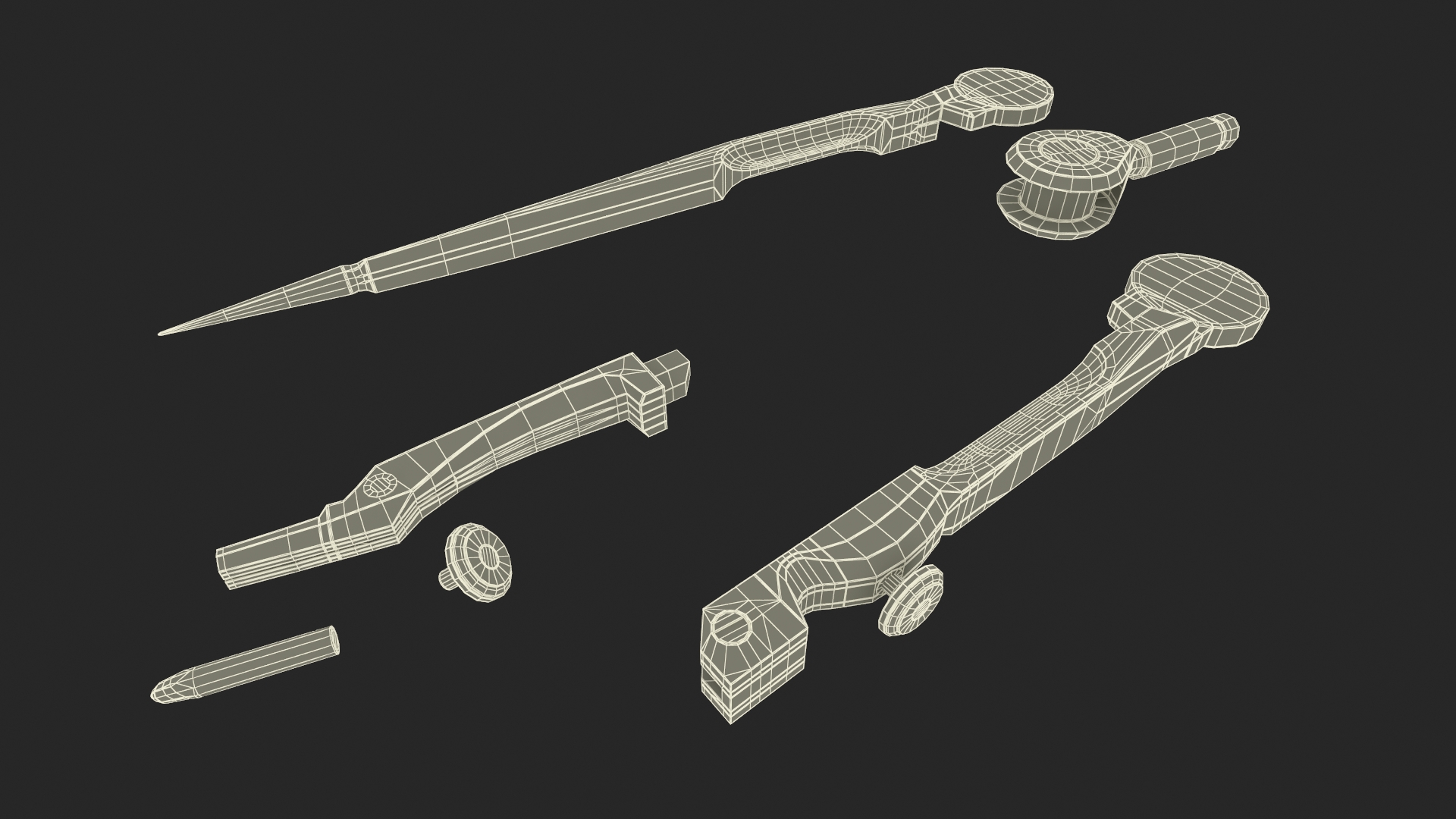 3D Vintage Drawing Compass model