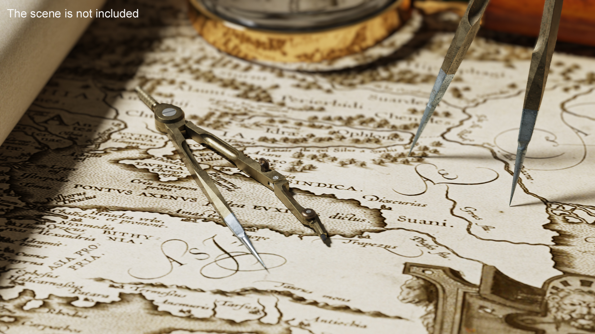3D Vintage Drawing Compass model