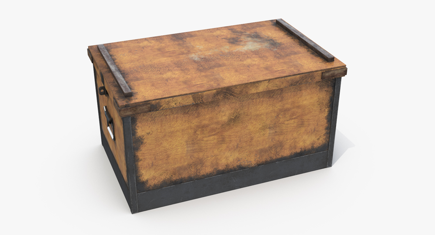 3D Wooden Storage Box model