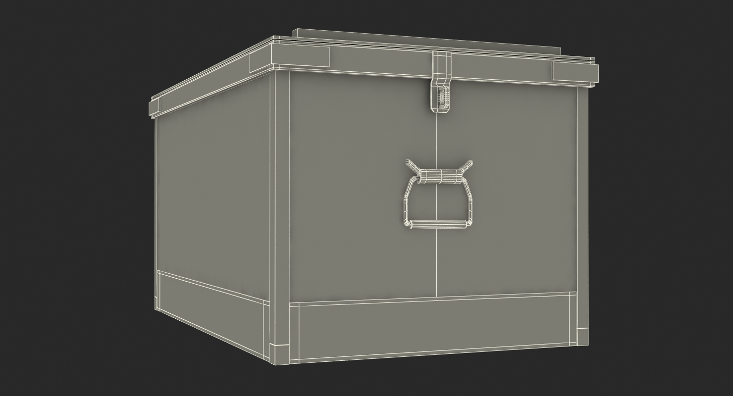 3D Wooden Storage Box model
