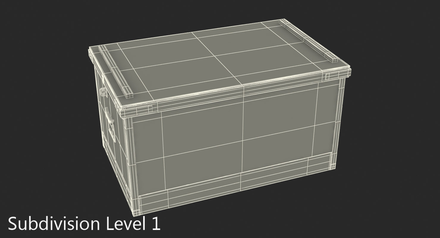 3D Wooden Storage Box model
