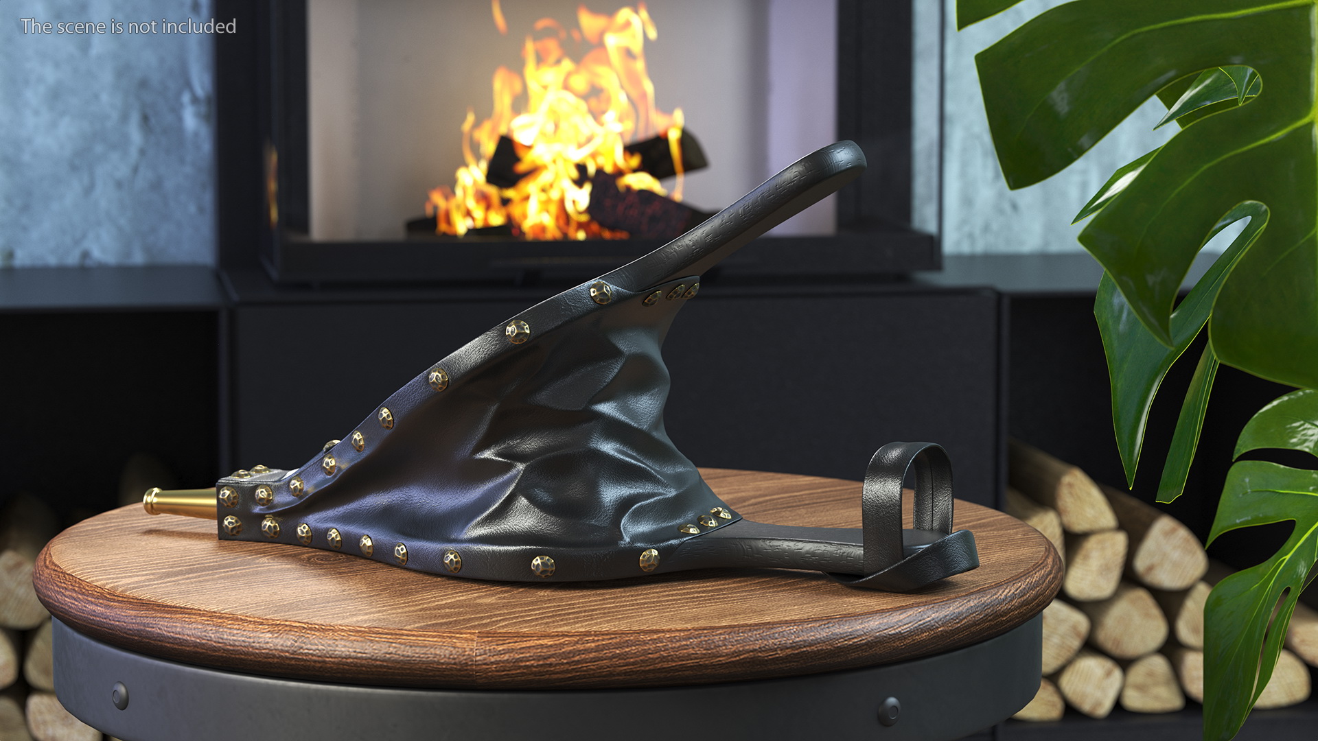 3D Vintage Leather Fireplace Bellows model