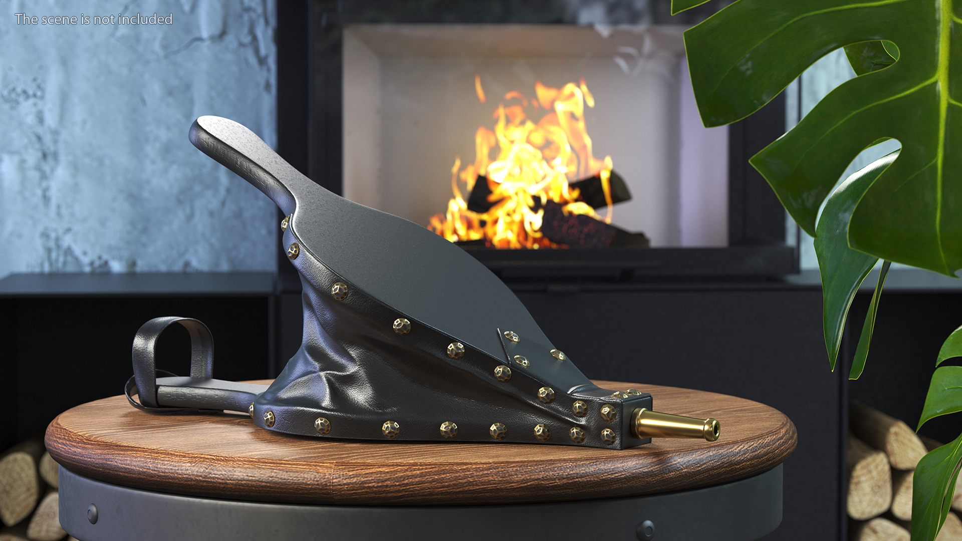 3D Vintage Leather Fireplace Bellows model