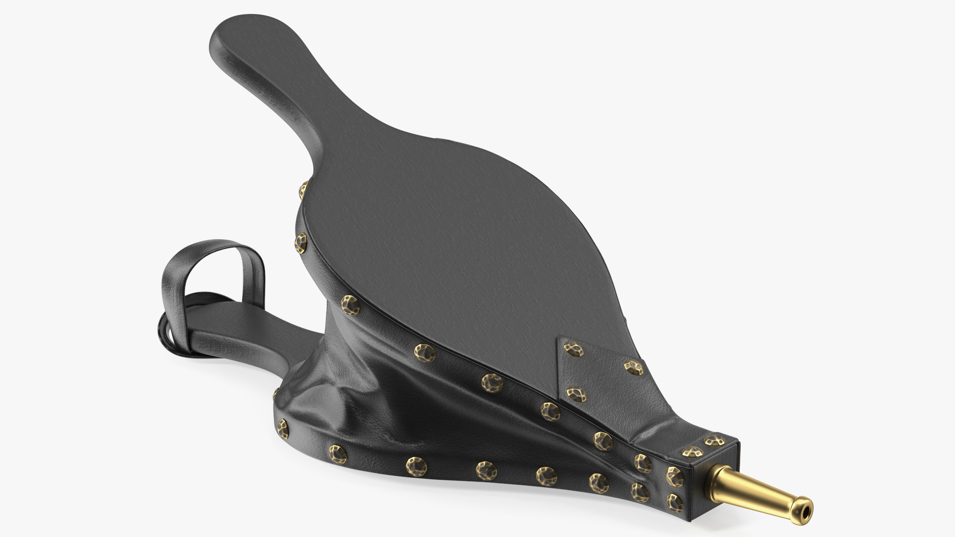 3D Vintage Leather Fireplace Bellows model