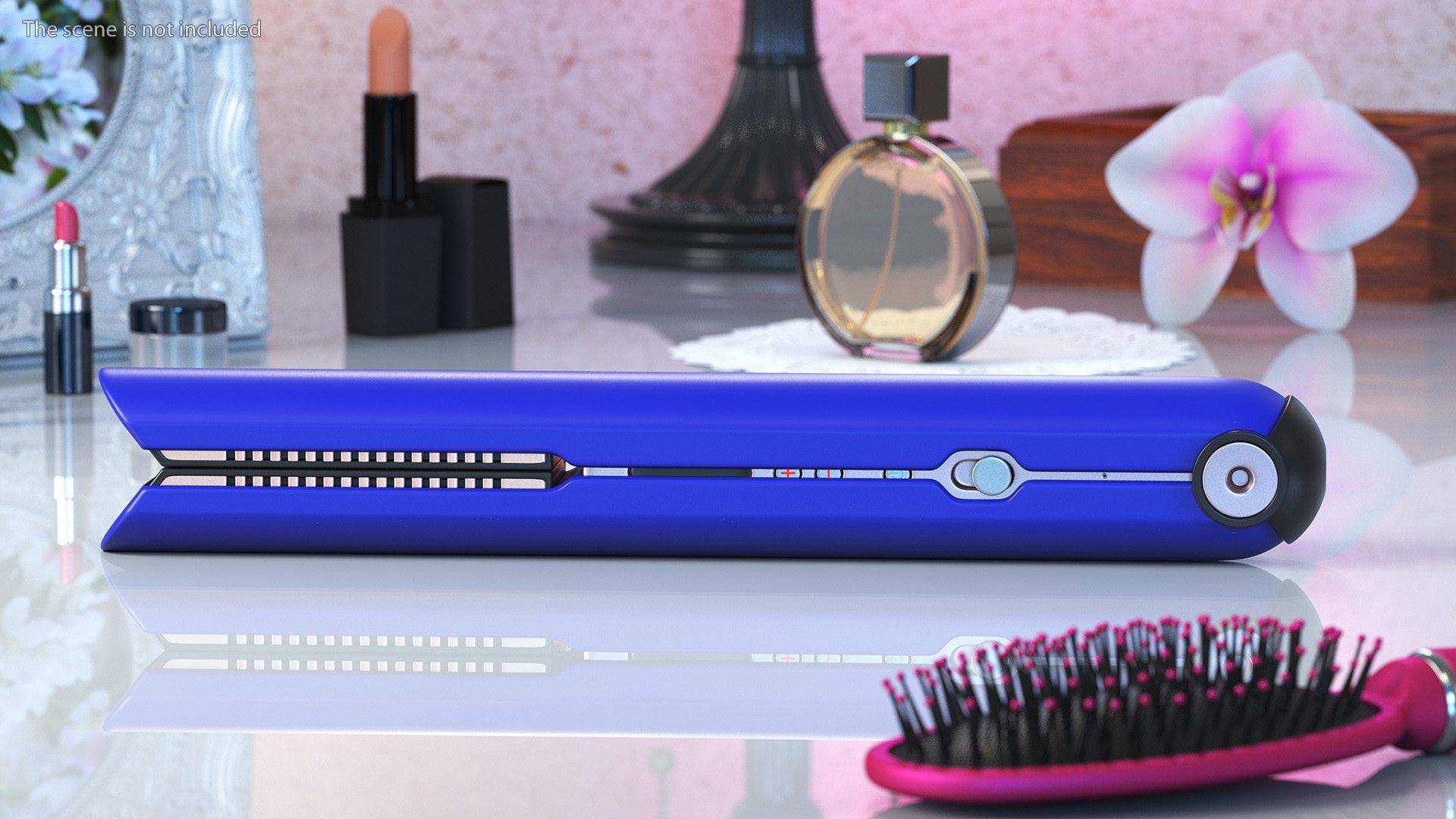 3D model Woman Hair Straightener Dyson Corrale Blue Closed State