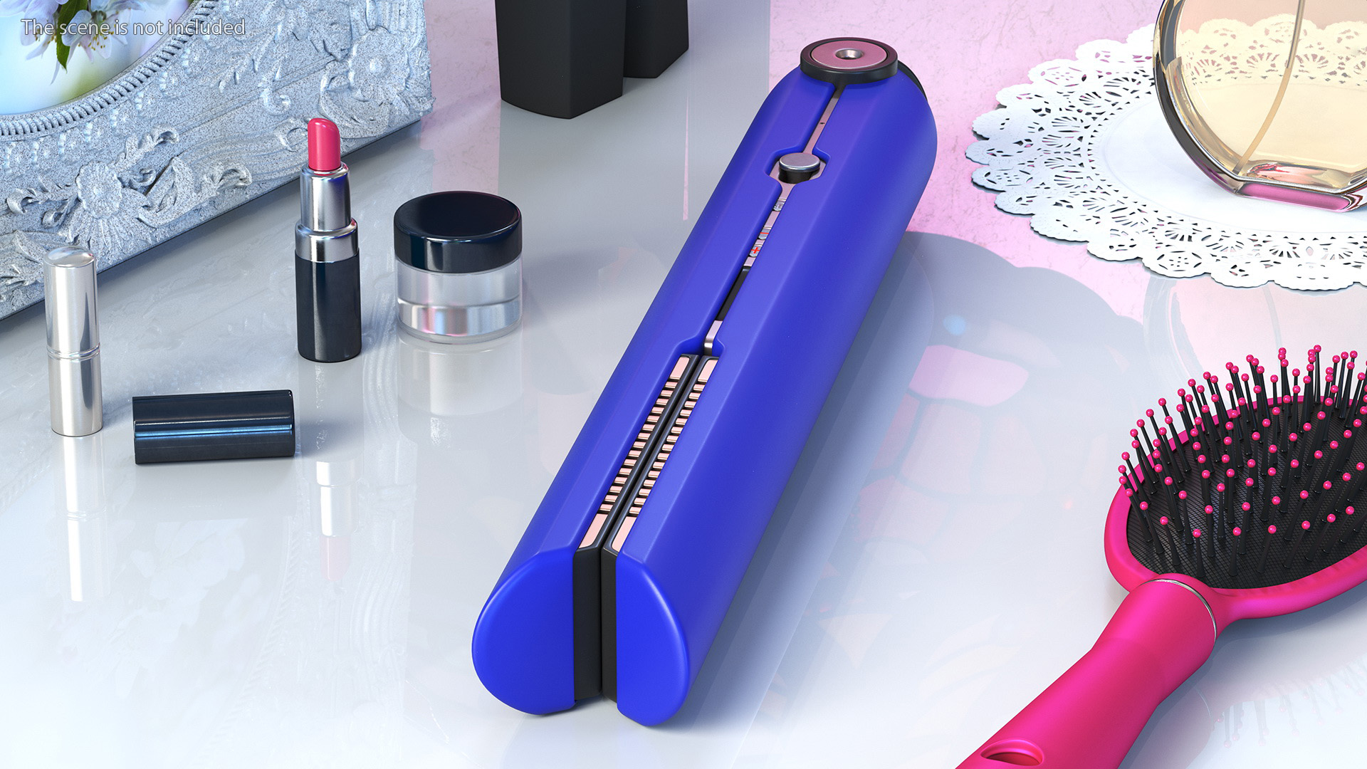3D model Woman Hair Straightener Dyson Corrale Blue Closed State
