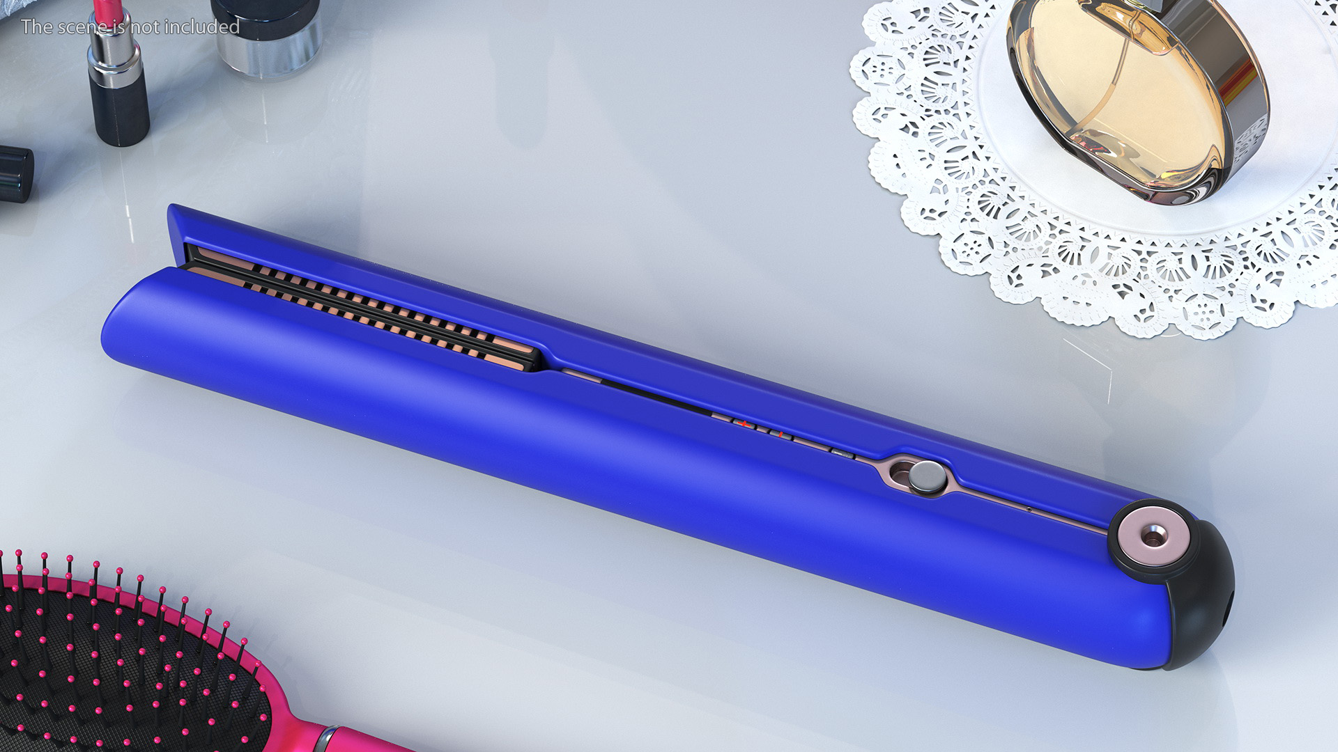 3D model Woman Hair Straightener Dyson Corrale Blue Closed State