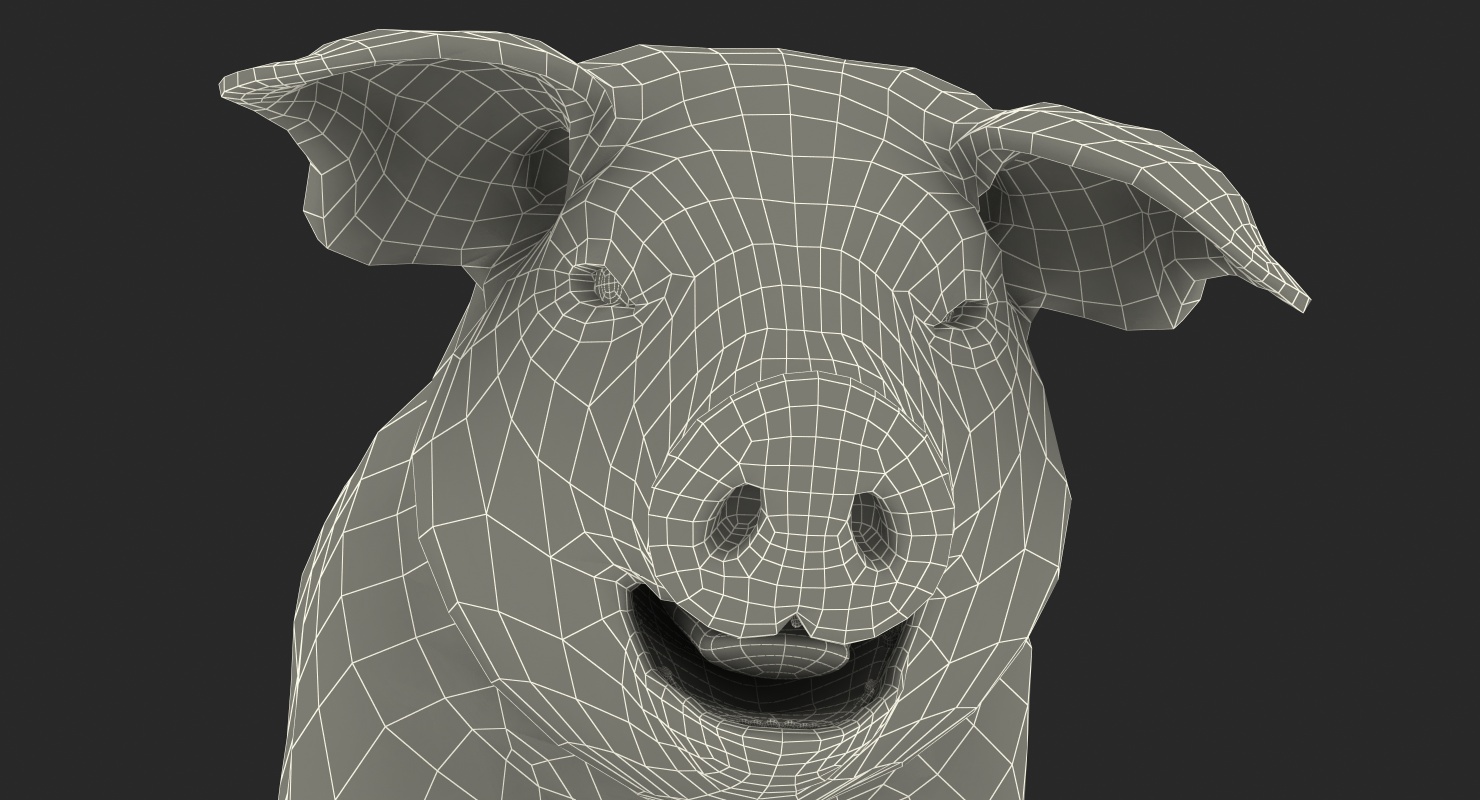 Hampshire Pig Piglet Standing Pose 3D model