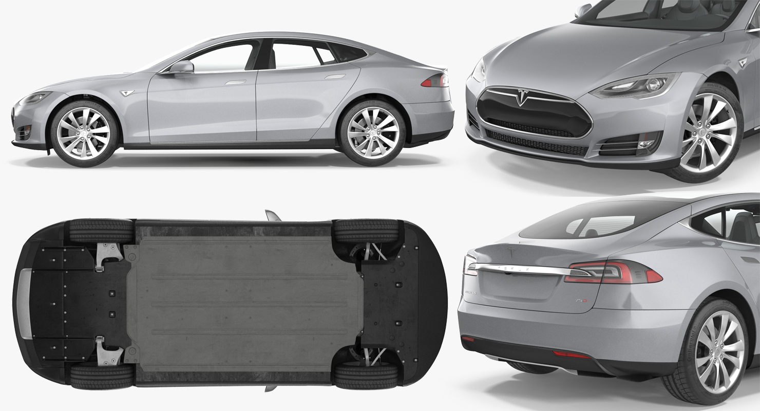 Tesla Model S 75D 2015 Rigged 3D model
