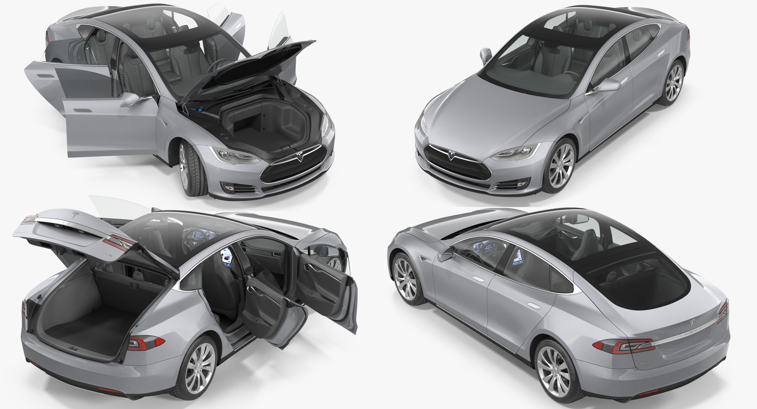 Tesla Model S 75D 2015 Rigged 3D model