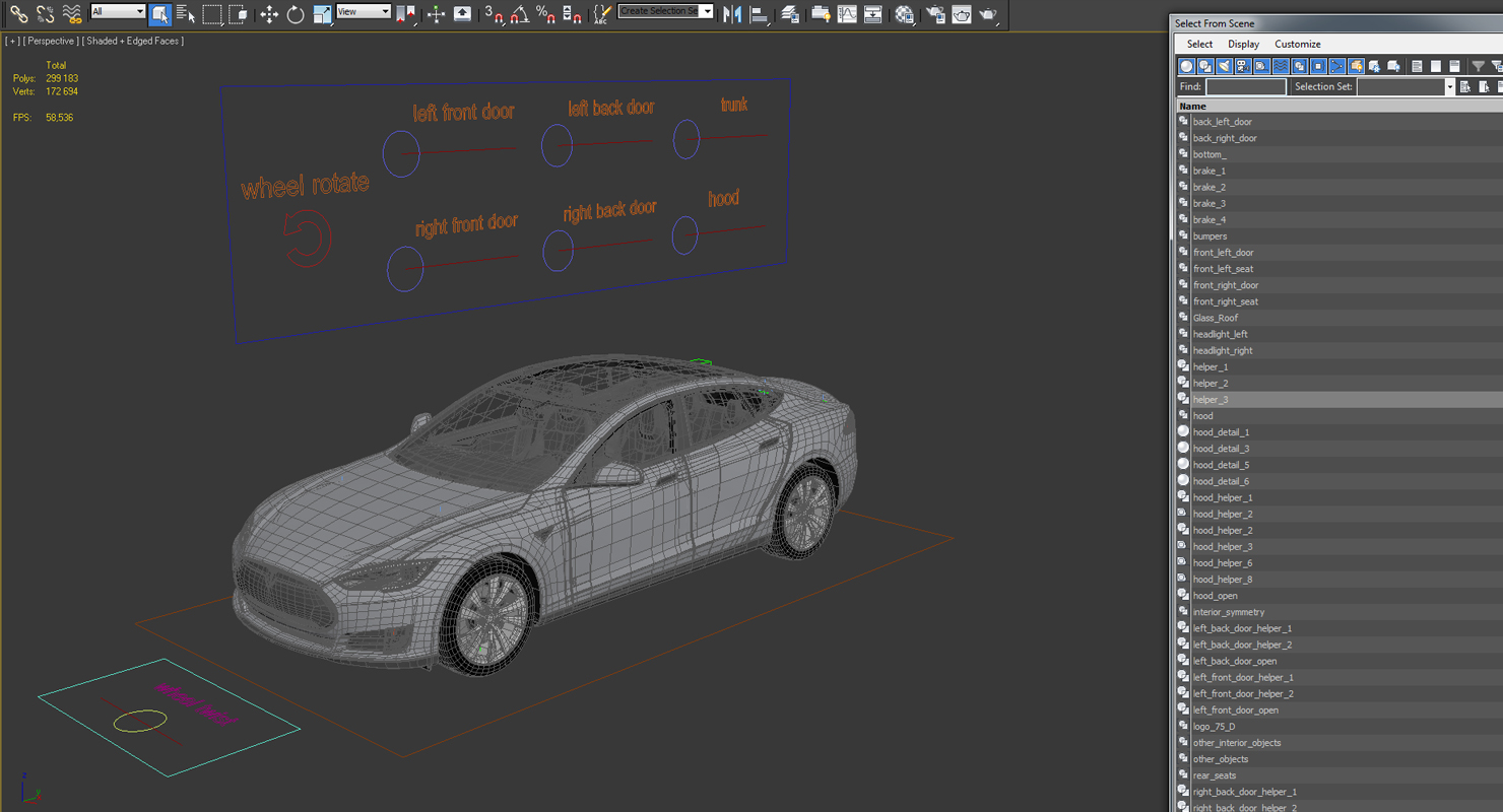 Tesla Model S 75D 2015 Rigged 3D model