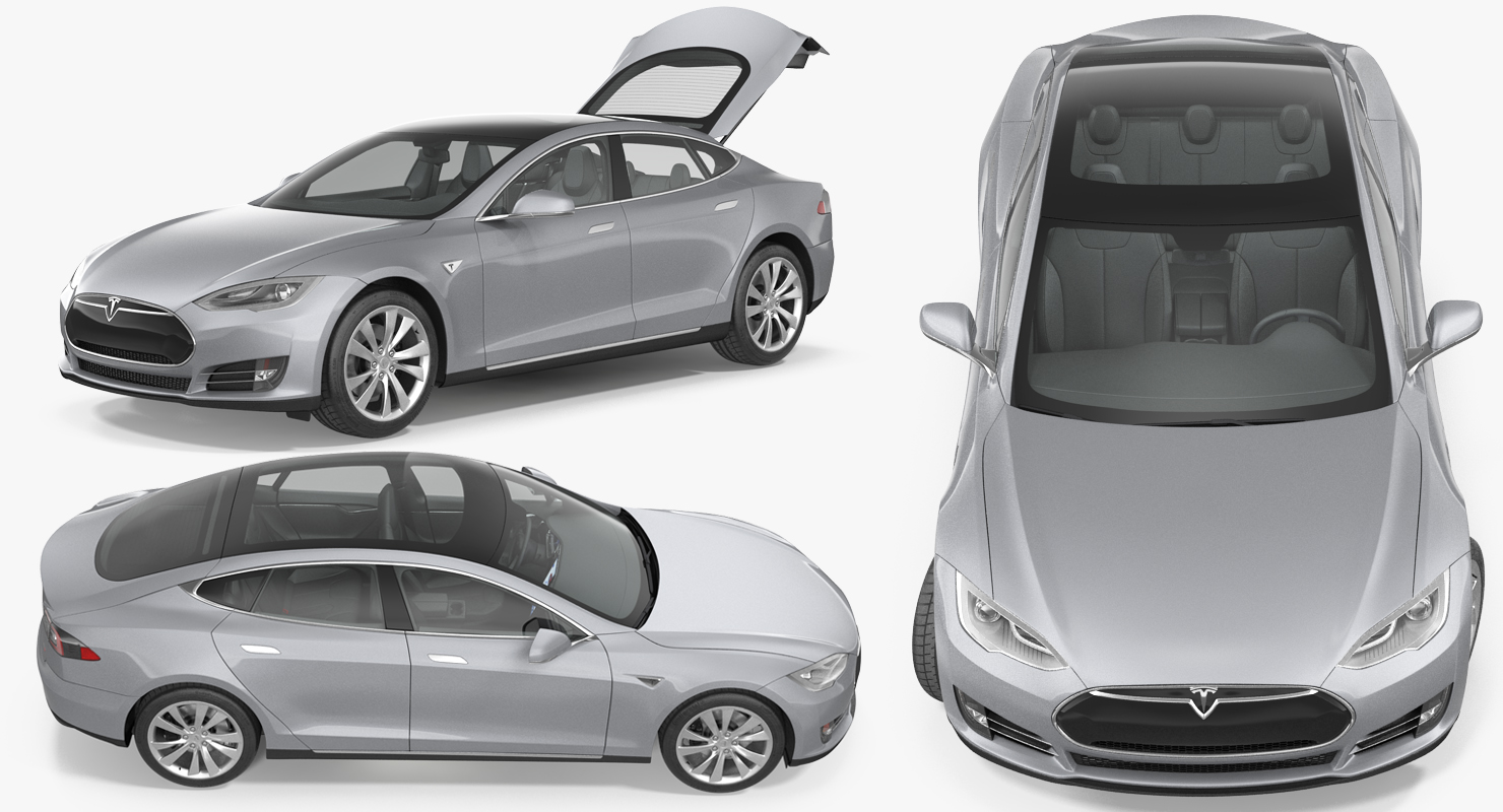 Tesla Model S 75D 2015 Rigged 3D model