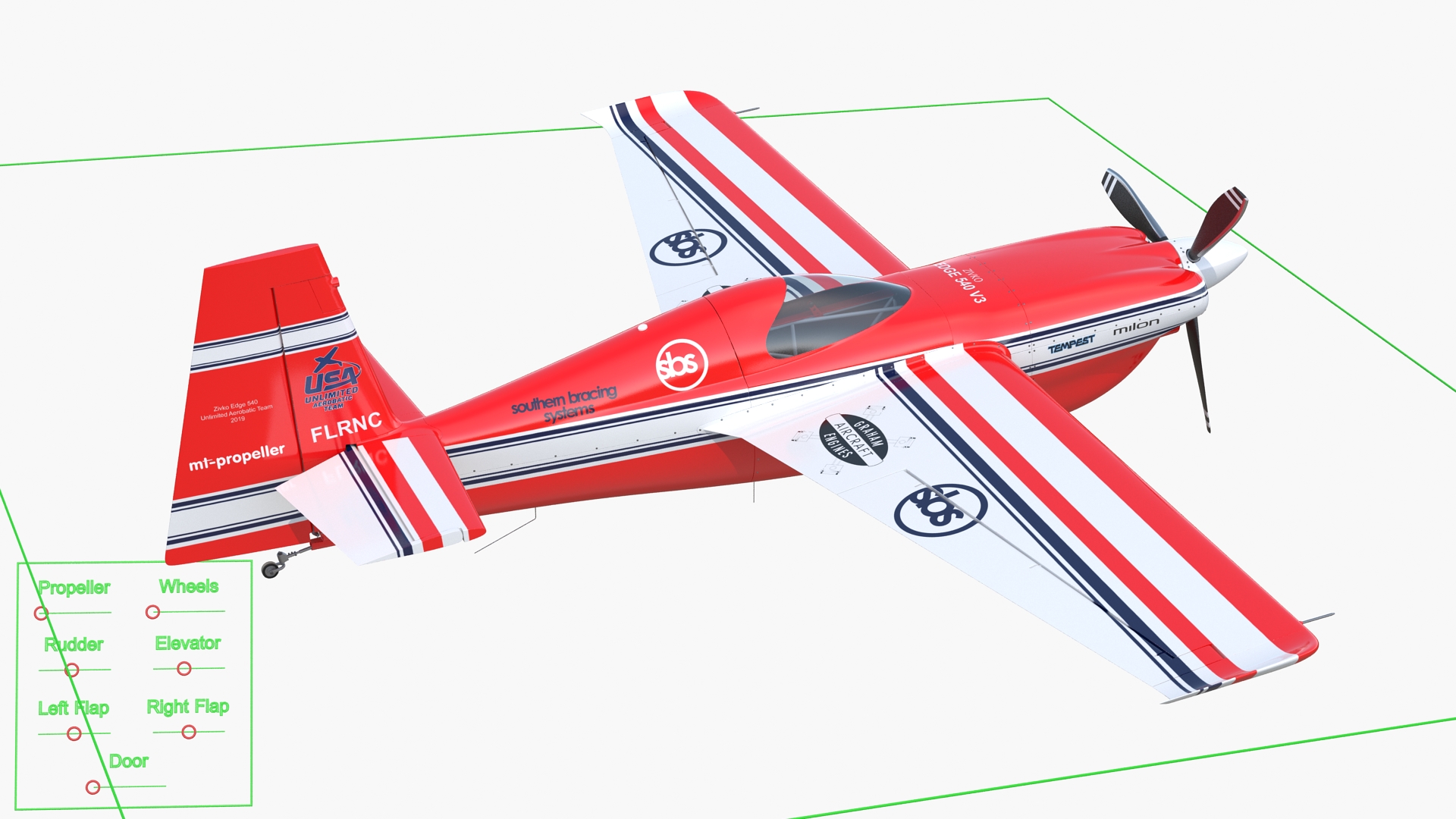 3D model Aerobatic Aircraft Zivko Edge 540 Rigged