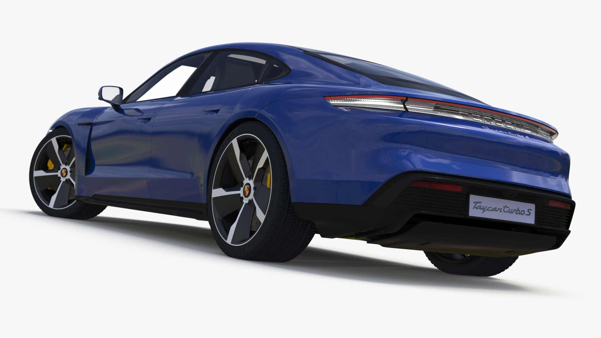 3D Electric Sports Car Porsche Taycan Turbo S Gentian Blue Rigged for Maya