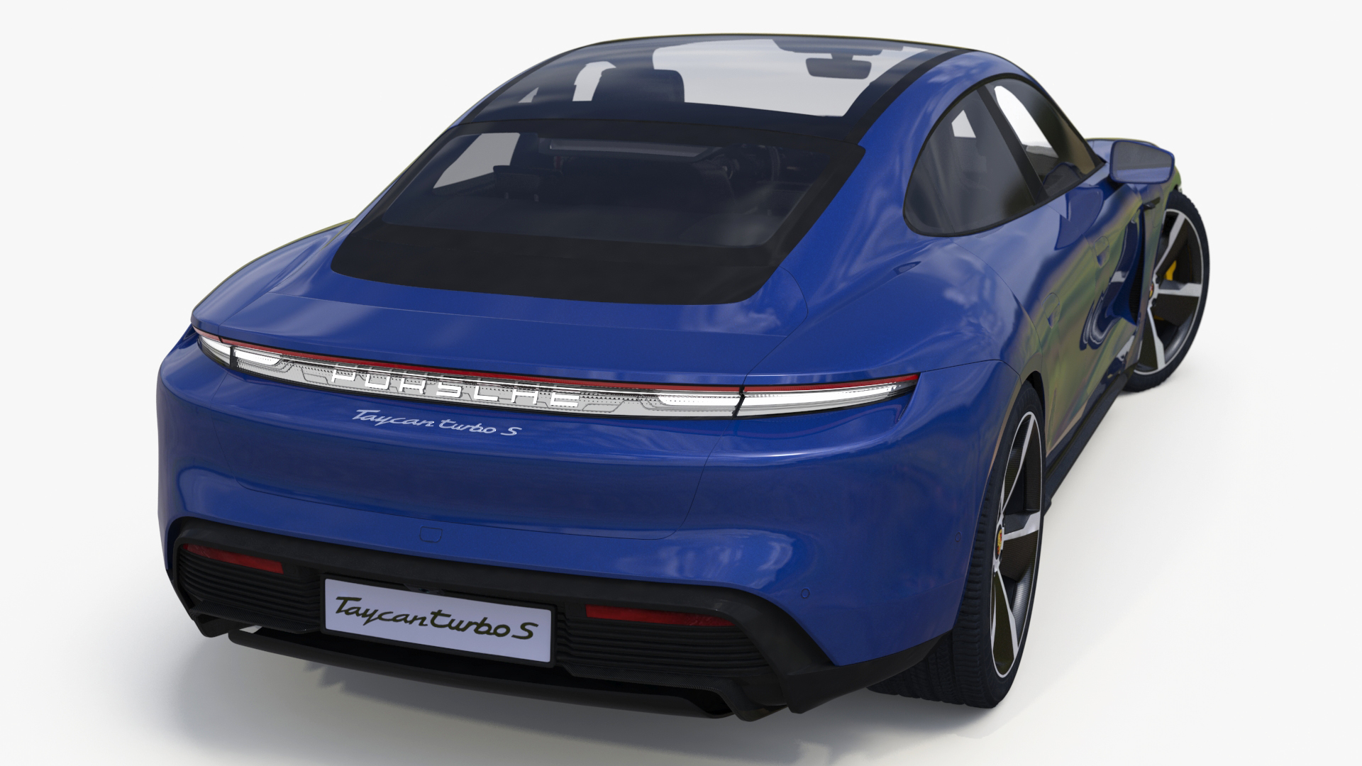 3D Electric Sports Car Porsche Taycan Turbo S Gentian Blue Rigged for Maya