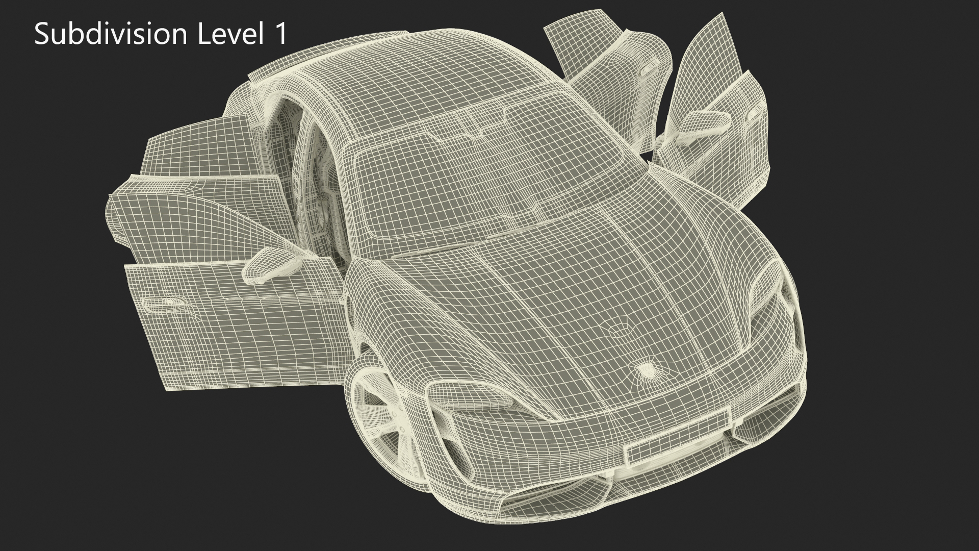 3D Electric Sports Car Porsche Taycan Turbo S Gentian Blue Rigged for Maya
