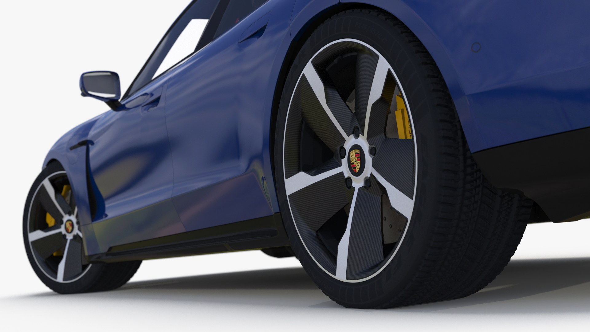 3D Electric Sports Car Porsche Taycan Turbo S Gentian Blue Rigged for Maya