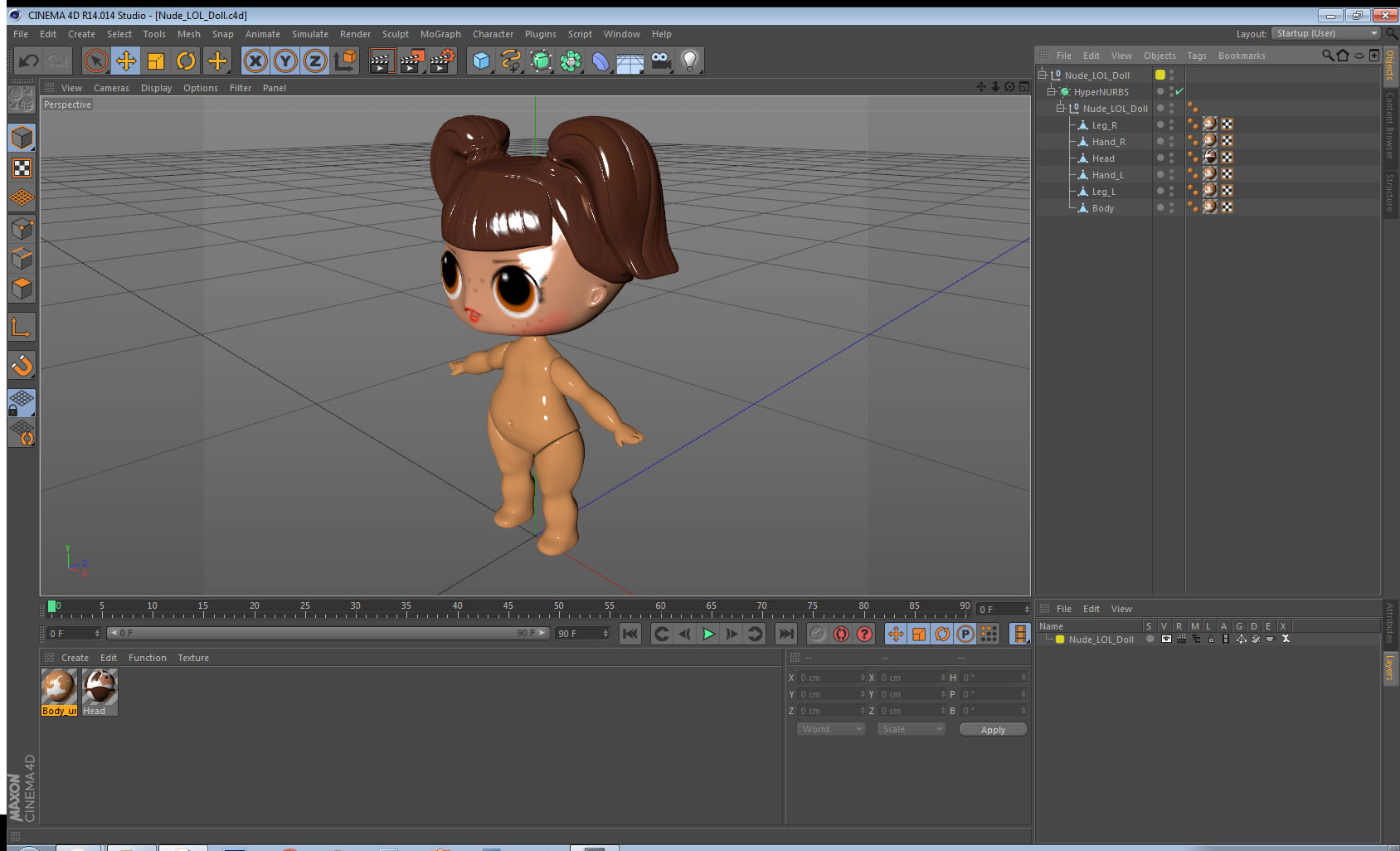 3D Nude LOL Doll model