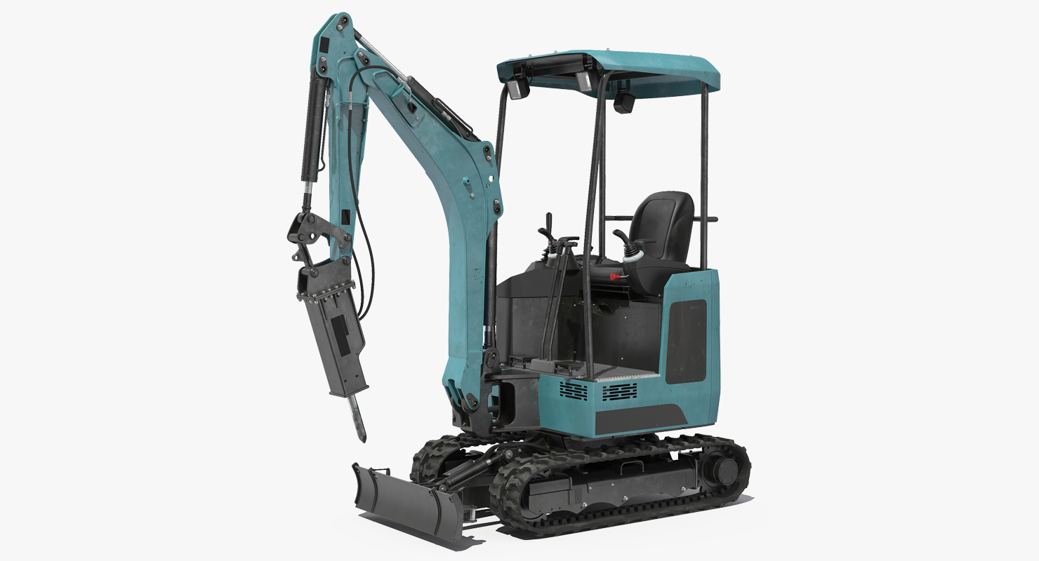 3D model Mini Excavator with Breaker Generic