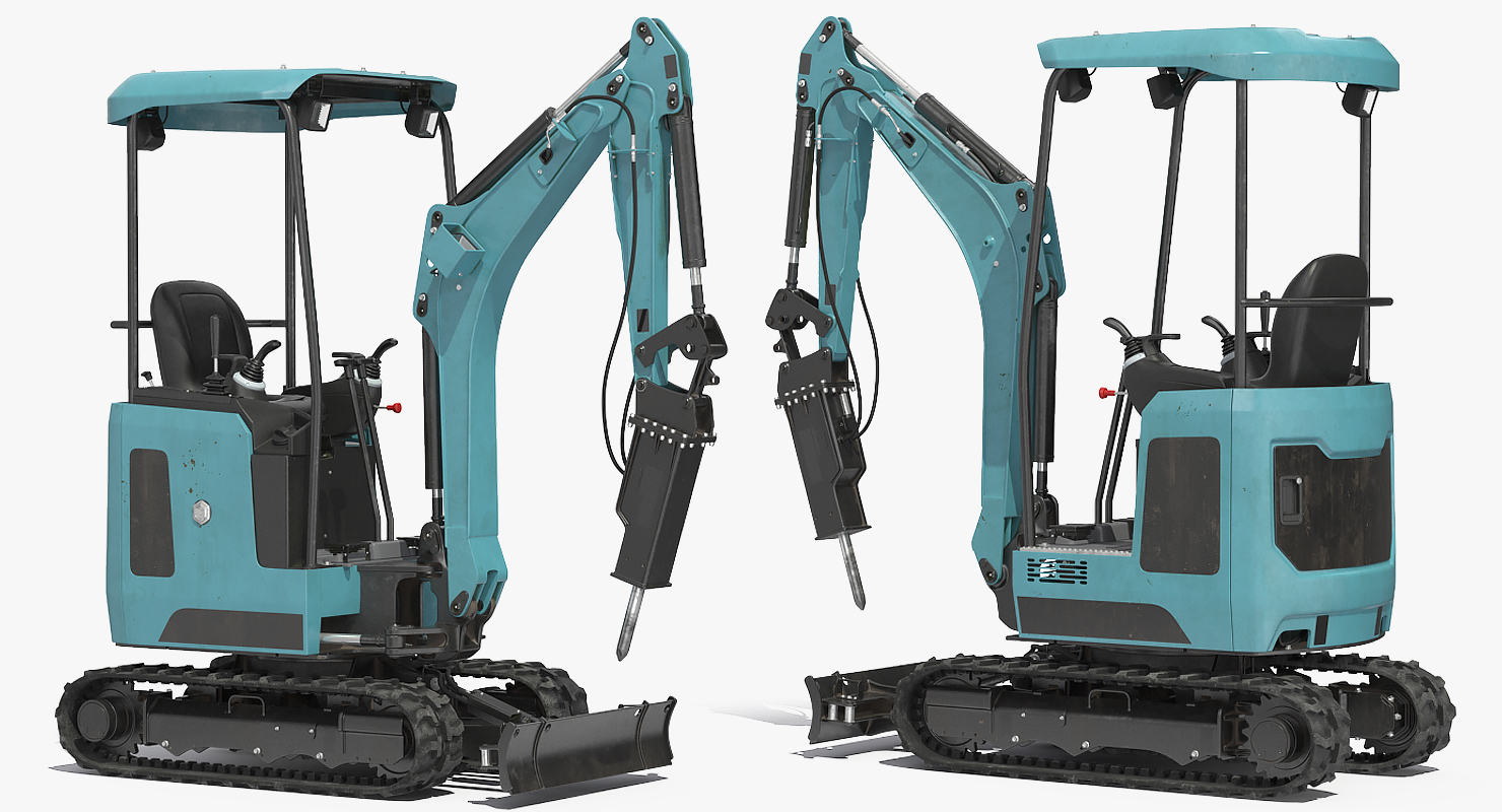 3D model Mini Excavator with Breaker Generic
