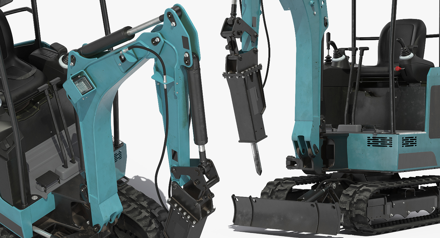 3D model Mini Excavator with Breaker Generic