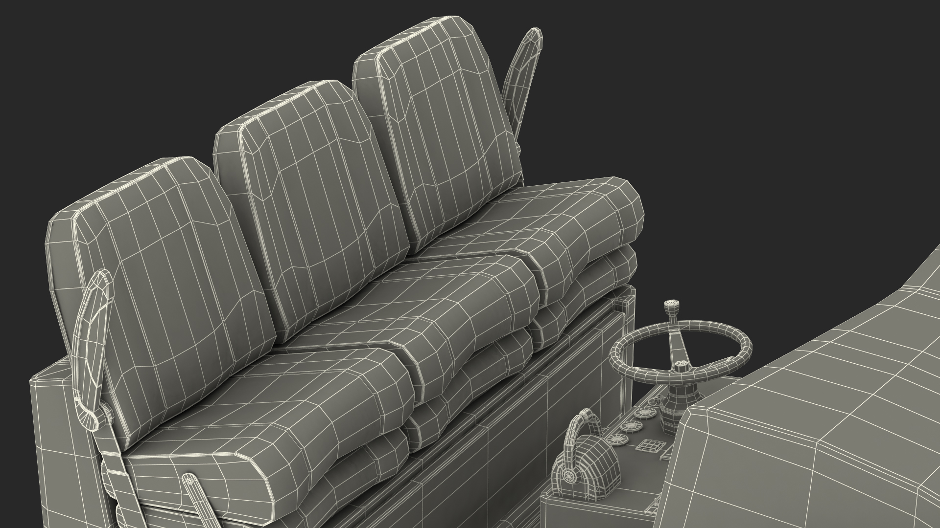 3D model Motor Boat Control Panel with Seats