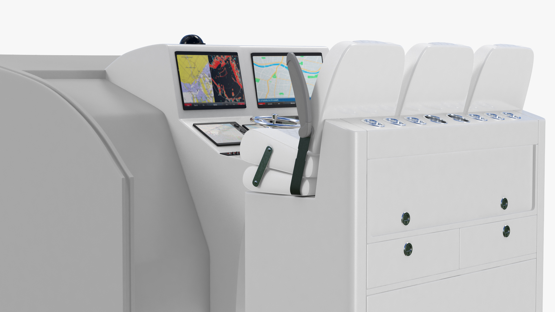 3D model Motor Boat Control Panel with Seats