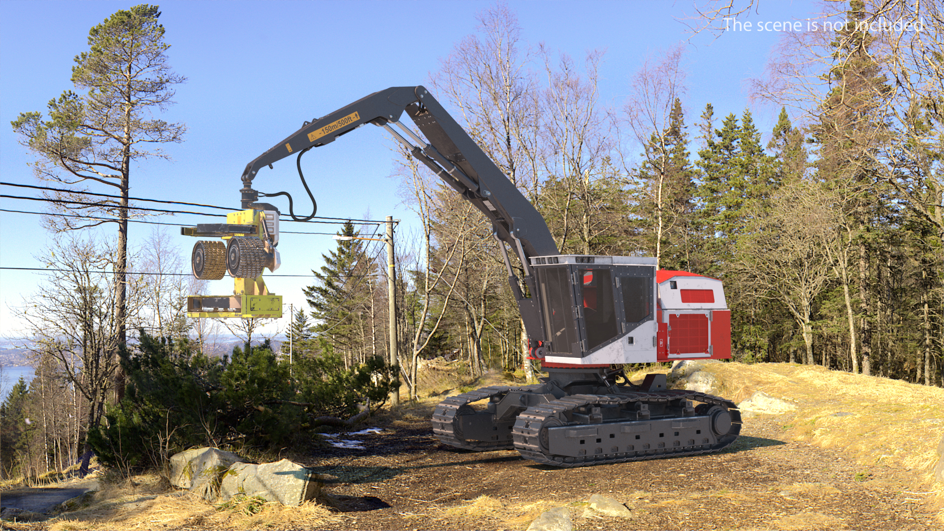 3D Tracked Harvester Dirty Generic
