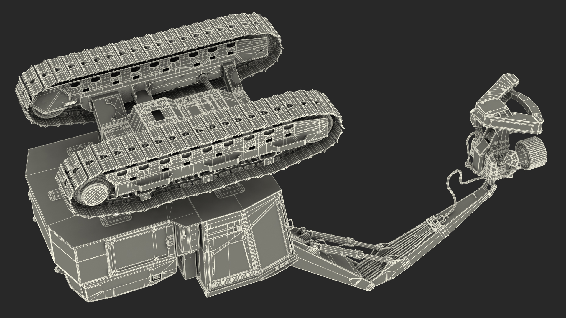 3D Tracked Harvester Dirty Generic
