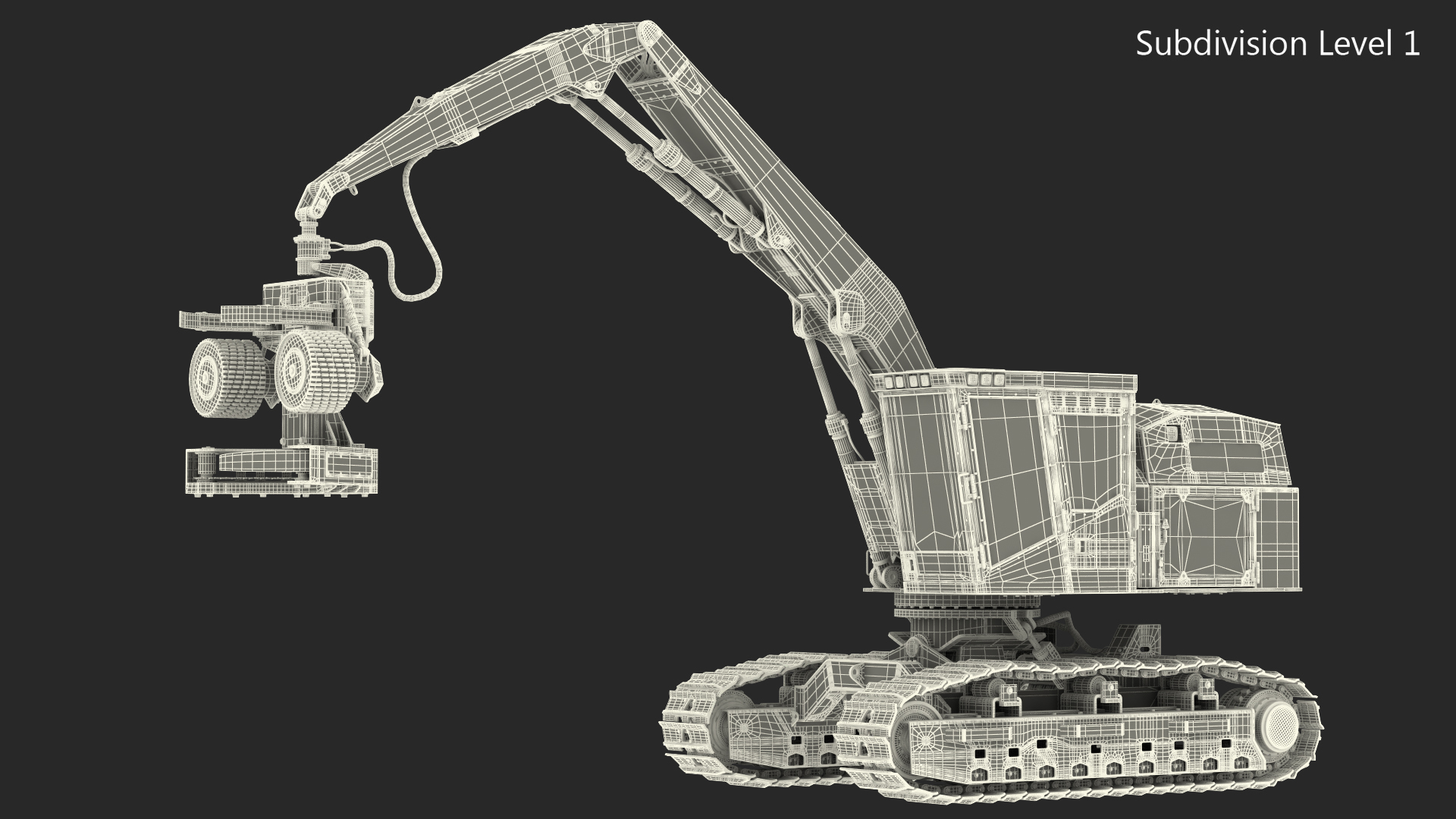 3D Tracked Harvester Dirty Generic