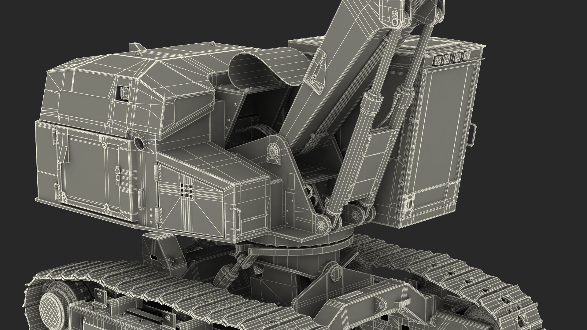 3D Tracked Harvester Dirty Generic