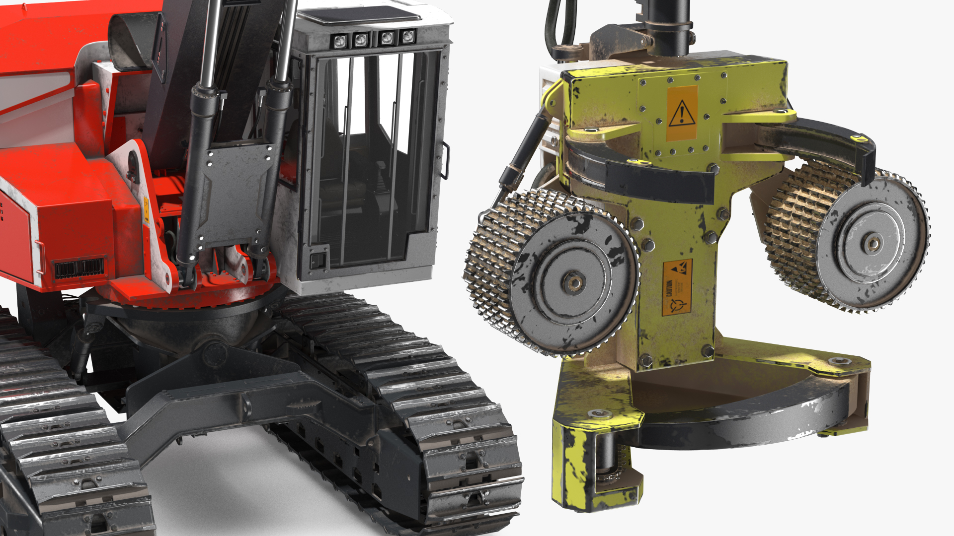 3D Tracked Harvester Dirty Generic
